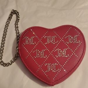 Juicy Couture Raspberry Tart Wristlet Heart-Shaped with Chain NWNT